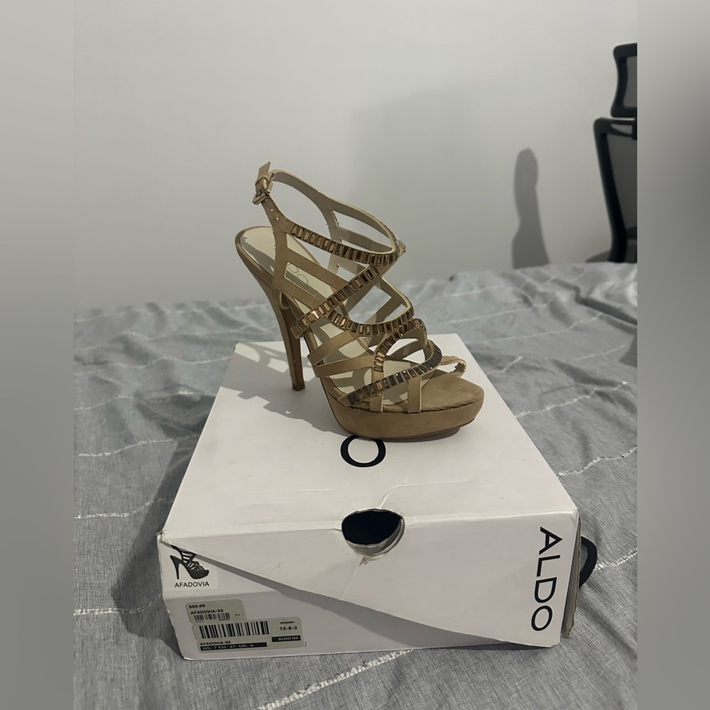 ALDO Beige Strappy High Heels